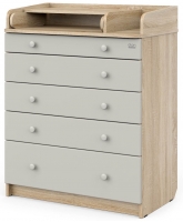 Детский пеленальный комод Атон М MAKS ЛДСП 80/5 с органайзером дуб сонома-серый шелк