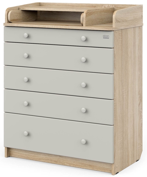 Детский пеленальный комод Атон М MAKS ЛДСП 80/5 с органайзером дуб сонома-серый шелк