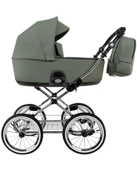 Детская коляска Roan Bass Next Classic 2.0 d14 3 в 1 с автокреслом Tutis Elo Lux EduSky Black BSNC/92/2 Sage Green/Black/руч.Black