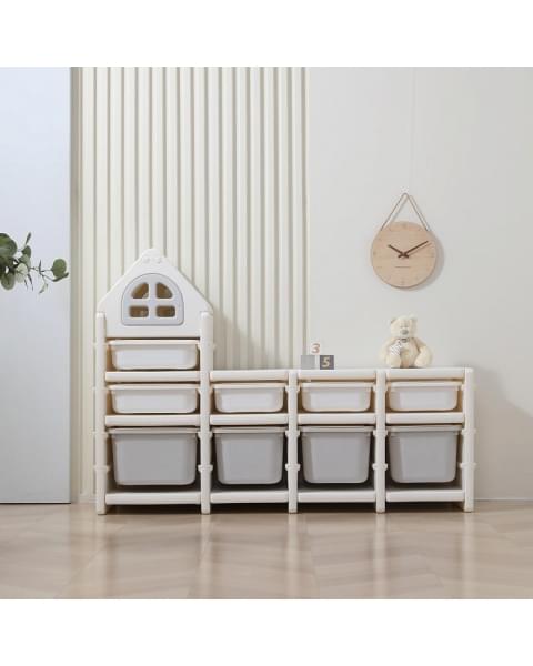 Стеллаж для игрушек UNIX Kids 9 ящиков Grey