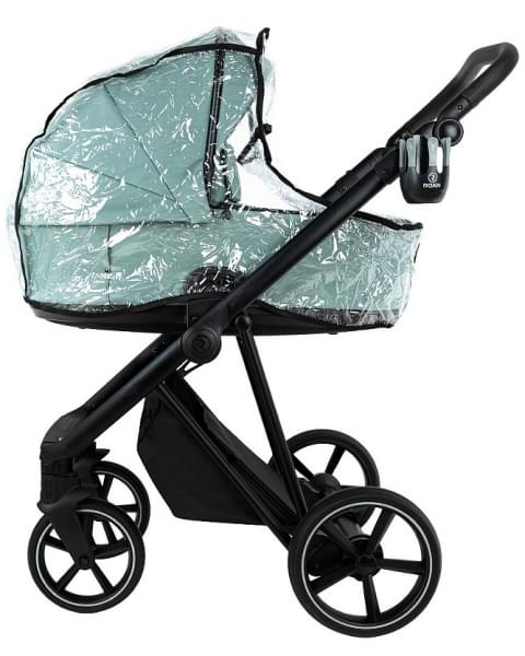 Детская коляска Roan Sol Vintage Leather 2.0 3 в 1 с автокреслом Tutis Elo Lux Edusky Black SL/13/L Misti Mint/Grey/руч. Серый