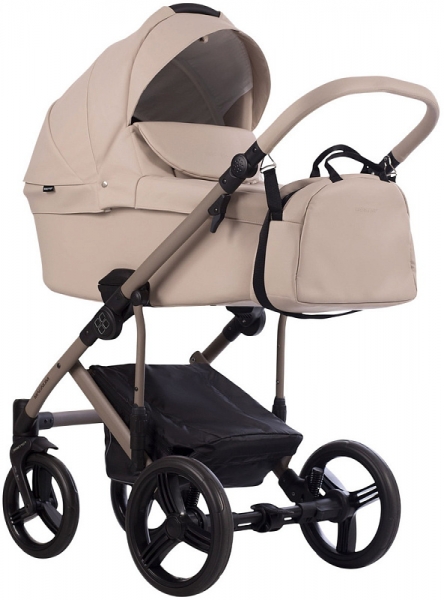 Детская коляска Bebetto Magnum Light Pro 3 в 1 с автокреслом Avionaut Cosmo 01 св.бежевая кожа/бежевая рама