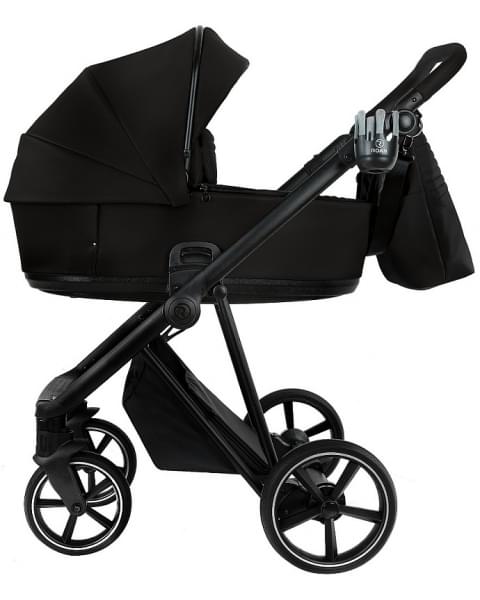 Детская коляска Roan Sol Vintage Leather 2.0 3 в 1 с автокреслом Tutis Elo Lux Edusky Black SL/10/L Black/Black/руч.Черный