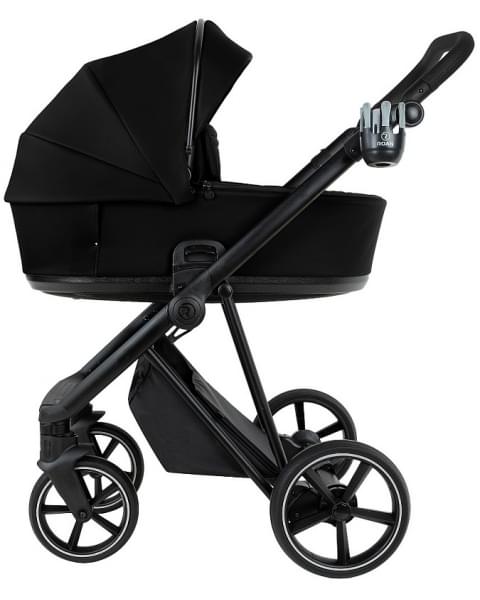 Детская коляска Roan Sol Vintage Leather 2.0 3 в 1 с автокреслом Tutis Elo Lux Edusky Black SL/10/L Black/Black/руч.Черный