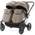 Детская коляска для двойни Adamex Leo Duo Deluxe 3 в 1 DUO-SA9 (Т.БЕЖЕВАЯ КОЖА)