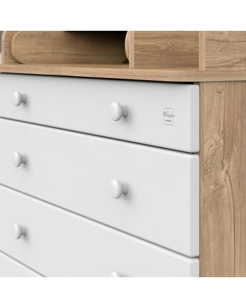 Детский пеленальный комод Атон М MAKS ЛДСП 80/5 с органайзером дуб канзас-белый