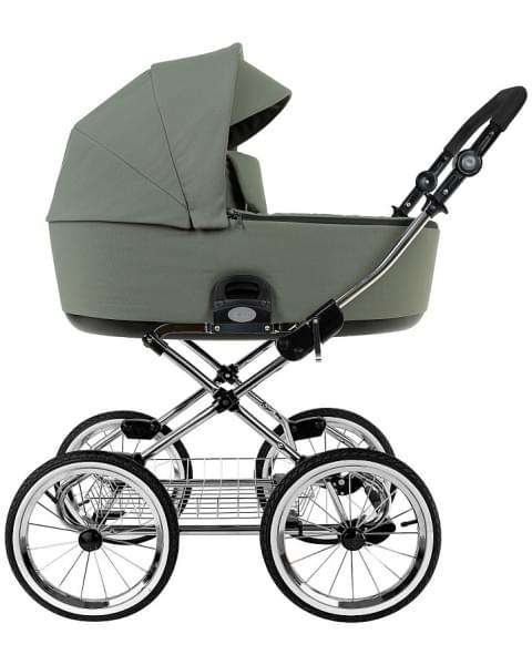 Детская коляска Roan Bass Next Classic 2.0 d14 3 в 1 с автокреслом Tutis Elo Lux EduSky Black BSNC/92/2 Sage Green/Black/руч.Black