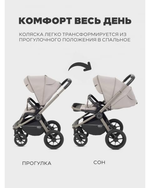 Коляска 2 в 1 Mowbaby Zoom PU Milky