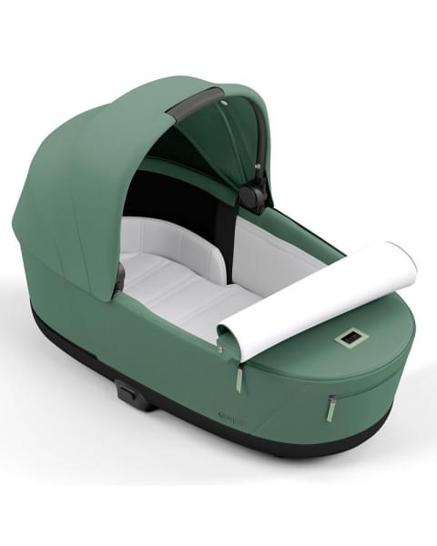 Коляска 3 в 1 Cybex Priam IV Chrome Brown complete и автокресло Aton B2 i-Size Bay Blue Leaf Green