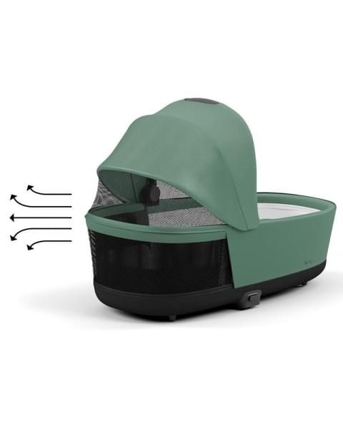 Коляска 3 в 1 Cybex Priam IV Chrome Brown complete и автокресло Aton B2 i-Size Bay Blue Leaf Green