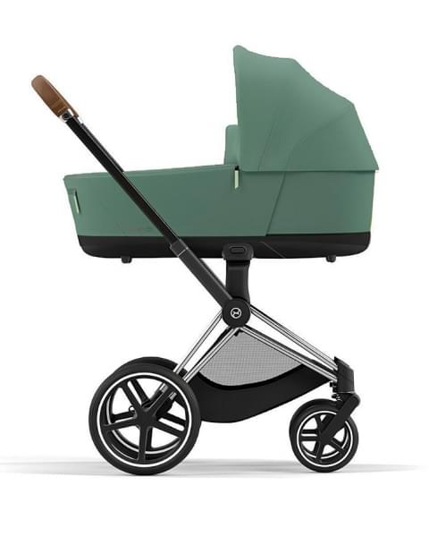 Коляска 3 в 1 Cybex Priam IV Chrome Brown complete и автокресло Aton B2 i-Size Bay Blue Leaf Green