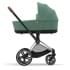 Коляска 3 в 1 Cybex Priam IV Chrome Brown complete и автокресло Aton B2 i-Size Bay Blue Leaf Green