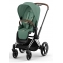 Коляска 3 в 1 Cybex Priam IV Chrome Brown complete и автокресло Aton B2 i-Size Bay Blue Leaf Green