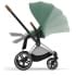 Коляска 3 в 1 Cybex Priam IV Chrome Brown complete и автокресло Aton B2 i-Size Bay Blue Leaf Green