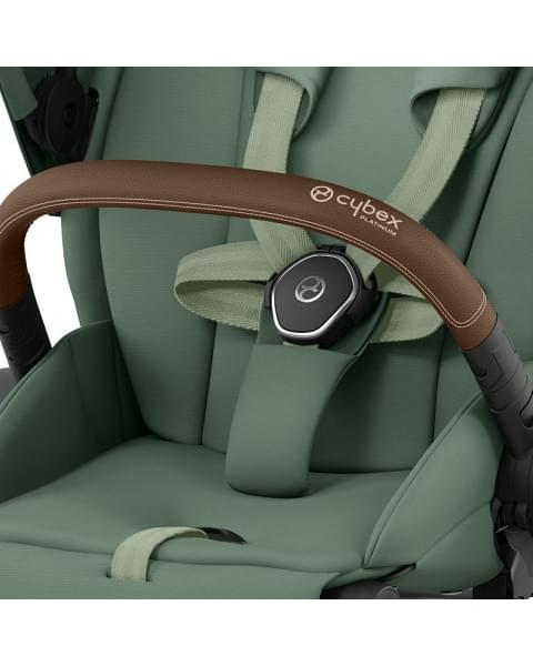 Коляска 3 в 1 Cybex Priam IV Chrome Brown complete и автокресло Aton B2 i-Size Bay Blue Leaf Green