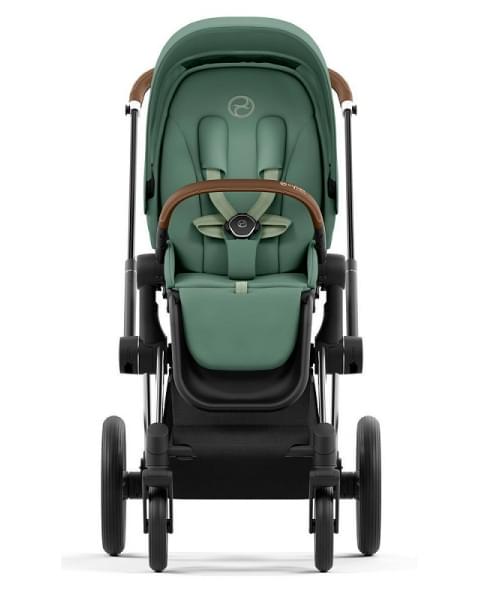 Коляска 3 в 1 Cybex Priam IV Chrome Brown complete и автокресло Aton B2 i-Size Bay Blue Leaf Green