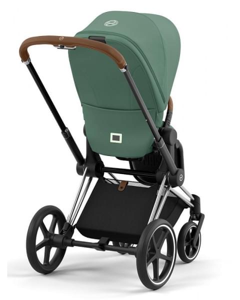Коляска 3 в 1 Cybex Priam IV Chrome Brown complete и автокресло Aton B2 i-Size Bay Blue Leaf Green
