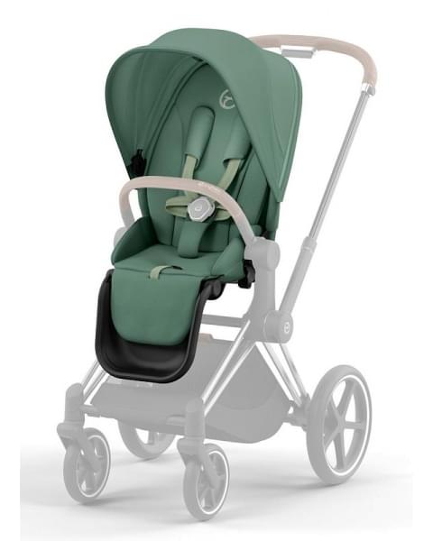 Коляска 3 в 1 Cybex Priam IV Chrome Brown complete и автокресло Aton B2 i-Size Bay Blue Leaf Green