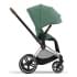 Коляска 3 в 1 Cybex Priam IV Chrome Brown complete и автокресло Aton B2 i-Size Bay Blue Leaf Green