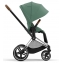 Коляска 3 в 1 Cybex Priam IV Chrome Brown complete и автокресло Aton B2 i-Size Bay Blue Leaf Green