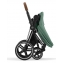 Коляска 3 в 1 Cybex Priam IV Chrome Brown complete и автокресло Aton B2 i-Size Bay Blue Leaf Green