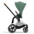 Коляска 3 в 1 Cybex Priam IV Chrome Brown complete и автокресло Aton B2 i-Size Bay Blue Leaf Green