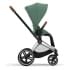 Коляска 3 в 1 Cybex Priam IV Chrome Brown complete и автокресло Aton B2 i-Size Bay Blue Leaf Green