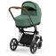 Коляска 3 в 1 Cybex Priam IV Chrome Brown complete и автокресло Aton B2 i-Size Bay Blue Leaf Green
