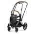 Коляска 3 в 1 Cybex Priam IV Chrome Brown complete и автокресло Aton B2 i-Size Bay Blue Leaf Green