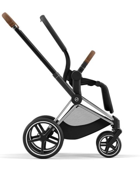 Коляска 3 в 1 Cybex Priam IV Chrome Brown complete и автокресло Aton B2 i-Size Bay Blue Leaf Green