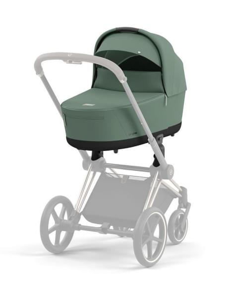 Коляска 3 в 1 Cybex Priam IV Chrome Brown complete и автокресло Aton B2 i-Size Bay Blue Leaf Green
