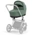 Коляска 3 в 1 Cybex Priam IV Chrome Brown complete и автокресло Aton B2 i-Size Bay Blue Leaf Green