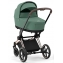 Коляска 3 в 1 Cybex Priam IV Rosegold и автокресло Aton B2 i-Size Leaf Green/Bay Blue