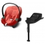 Коляска 3 в 1 Cybex Priam IV Rosegold и автокресло Aton S2 i-Size с базой Base One Sepia Black/Hibiscus Red