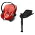 Коляска 3 в 1 Cybex Priam IV Rosegold и автокресло Aton S2 i-Size с базой Base One Sepia Black/Hibiscus Red