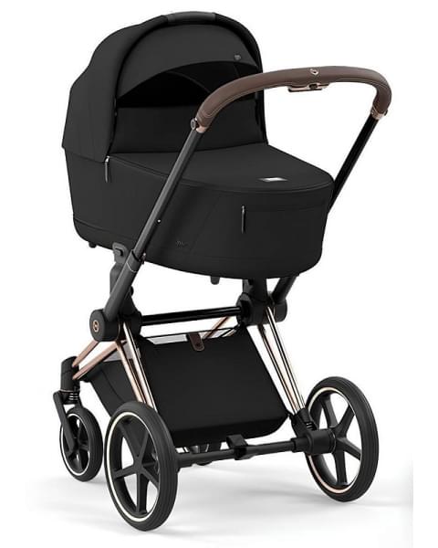 Коляска 3 в 1 Cybex Priam IV Rosegold и автокресло Aton S2 i-Size с базой Base One Sepia Black/Hibiscus Red
