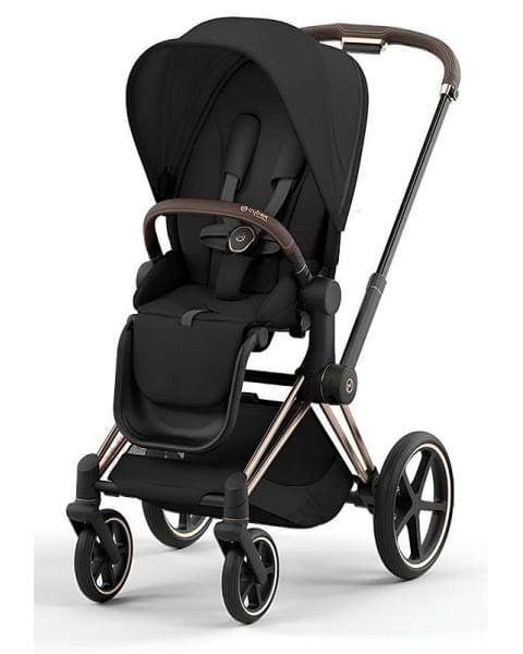 Коляска 3 в 1 Cybex Priam IV Rosegold и автокресло Aton S2 i-Size с базой Base One Sepia Black/Hibiscus Red