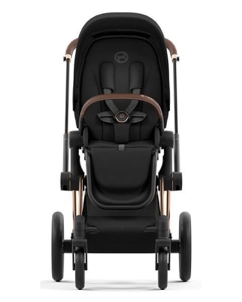 Коляска 3 в 1 Cybex Priam IV Rosegold и автокресло Aton S2 i-Size с базой Base One Sepia Black/Hibiscus Red