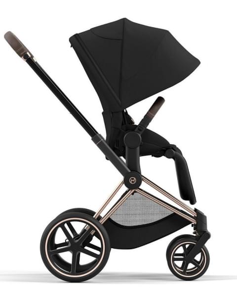 Коляска 3 в 1 Cybex Priam IV Rosegold и автокресло Aton S2 i-Size с базой Base One Sepia Black/Hibiscus Red