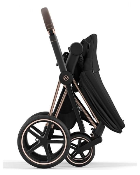 Коляска 3 в 1 Cybex Priam IV Rosegold и автокресло Aton S2 i-Size с базой Base One Sepia Black/Hibiscus Red