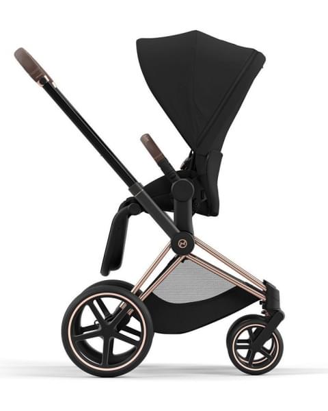 Коляска 3 в 1 Cybex Priam IV Rosegold и автокресло Aton S2 i-Size с базой Base One Sepia Black/Hibiscus Red