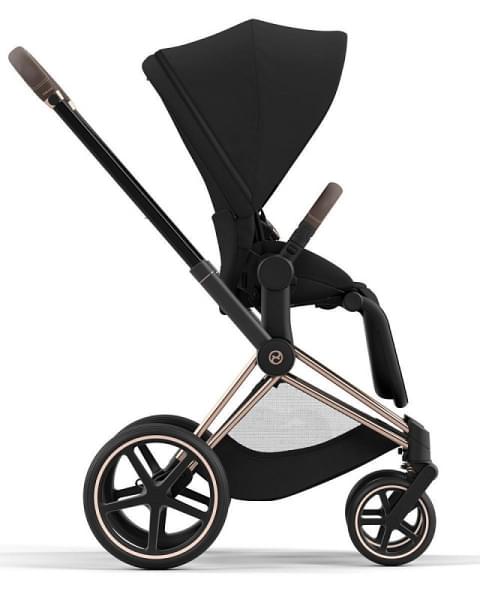 Коляска 3 в 1 Cybex Priam IV Rosegold и автокресло Aton S2 i-Size с базой Base One Sepia Black/Hibiscus Red