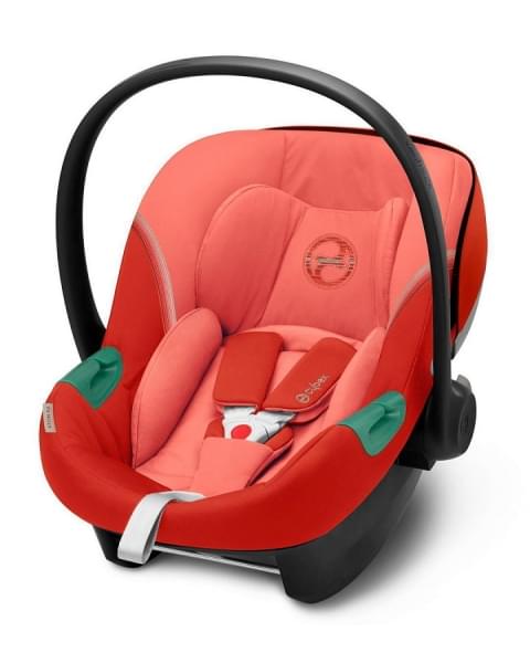 Коляска 3 в 1 Cybex Priam IV Rosegold и автокресло Aton S2 i-Size с базой Base One Sepia Black/Hibiscus Red