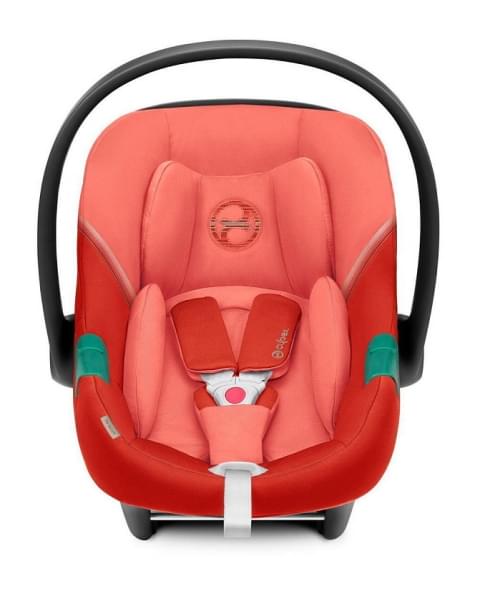 Коляска 3 в 1 Cybex Priam IV Rosegold и автокресло Aton S2 i-Size с базой Base One Sepia Black/Hibiscus Red