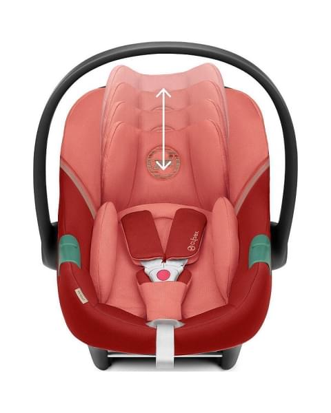 Коляска 3 в 1 Cybex Priam IV Rosegold и автокресло Aton S2 i-Size с базой Base One Sepia Black/Hibiscus Red