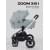 Коляска 3 в 1 Mowbaby Zoom PU silver green tea
