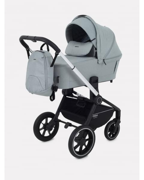 Коляска 3 в 1 Mowbaby Zoom PU silver green tea