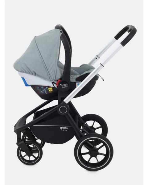 Коляска 3 в 1 Mowbaby Zoom PU silver green tea