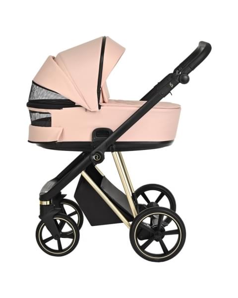 Коляска 3 в 1 Roan Sol Lux, Candy шасси Gold (Розовый)