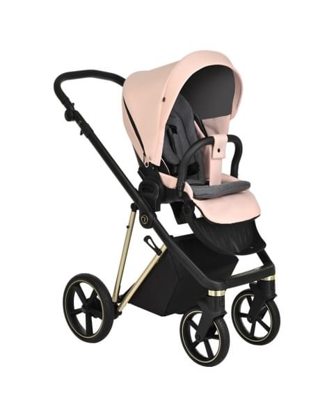 Коляска 3 в 1 Roan Sol Lux, Candy шасси Gold (Розовый)